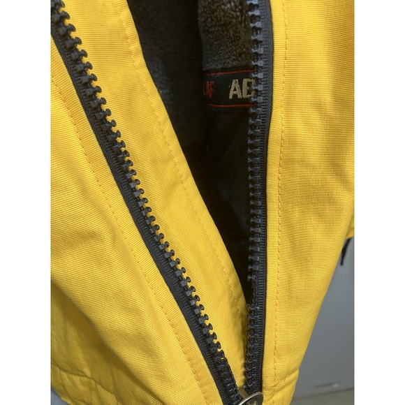 Abercrombie&Fitch Mens Yellow Fleece Lined Jacket Size Small Rare 1990s *Flaw